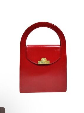Vintage Christian Dior dark red leather rare handbag